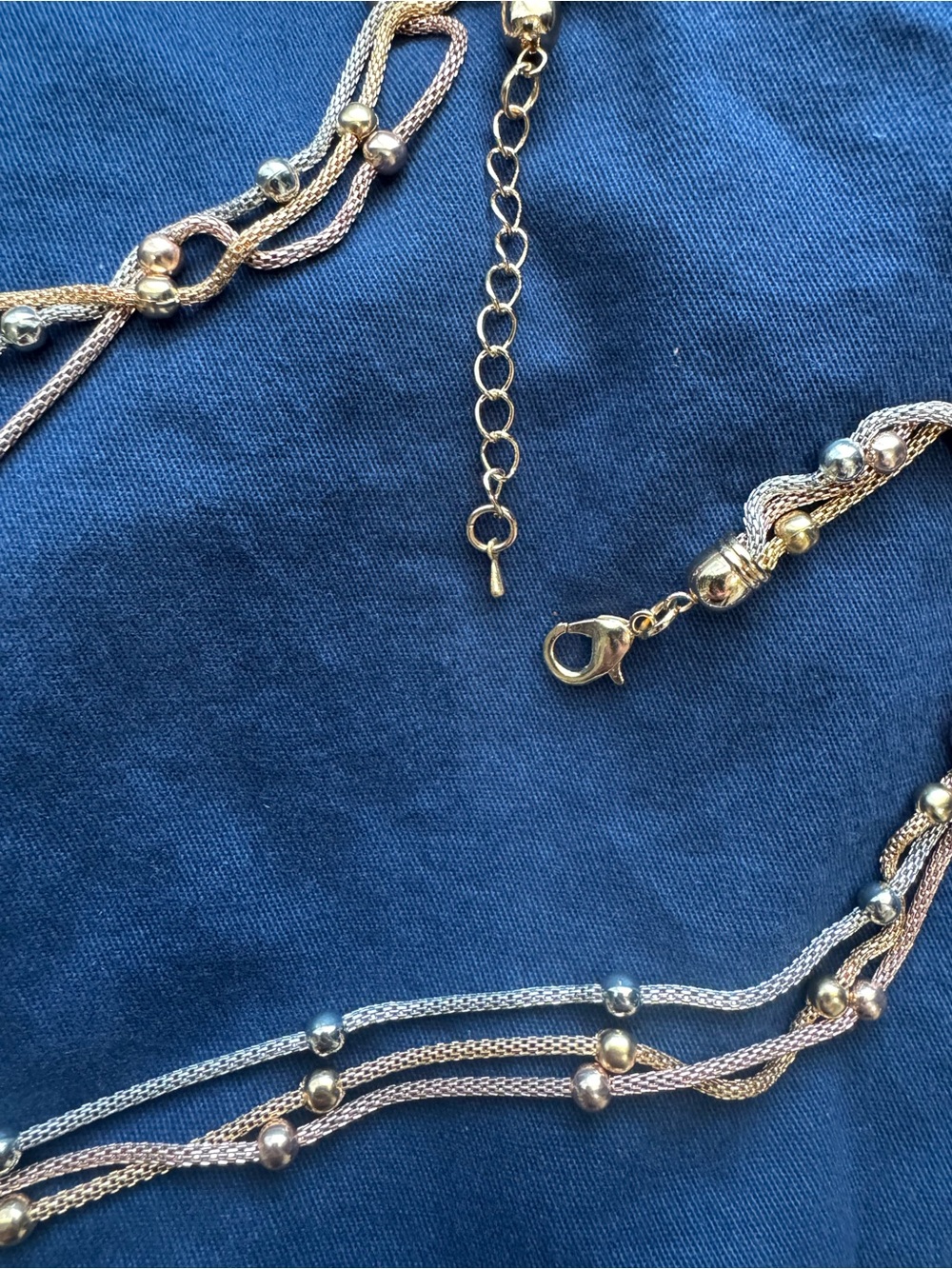 Pandora Tri-Color Layered Necklace with Pave Ball Pendant - Picture 11 of 16